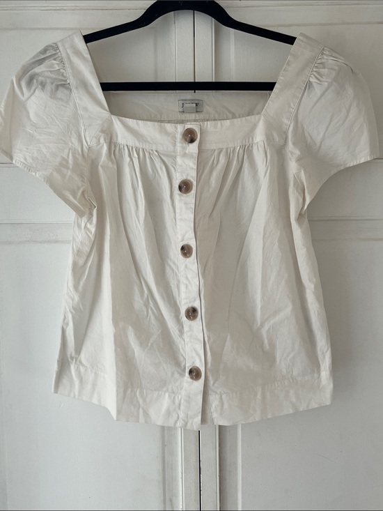 J. Crew Tops - 100% Cotton J Crew White Button-Front Square Neck Women's Top, XS